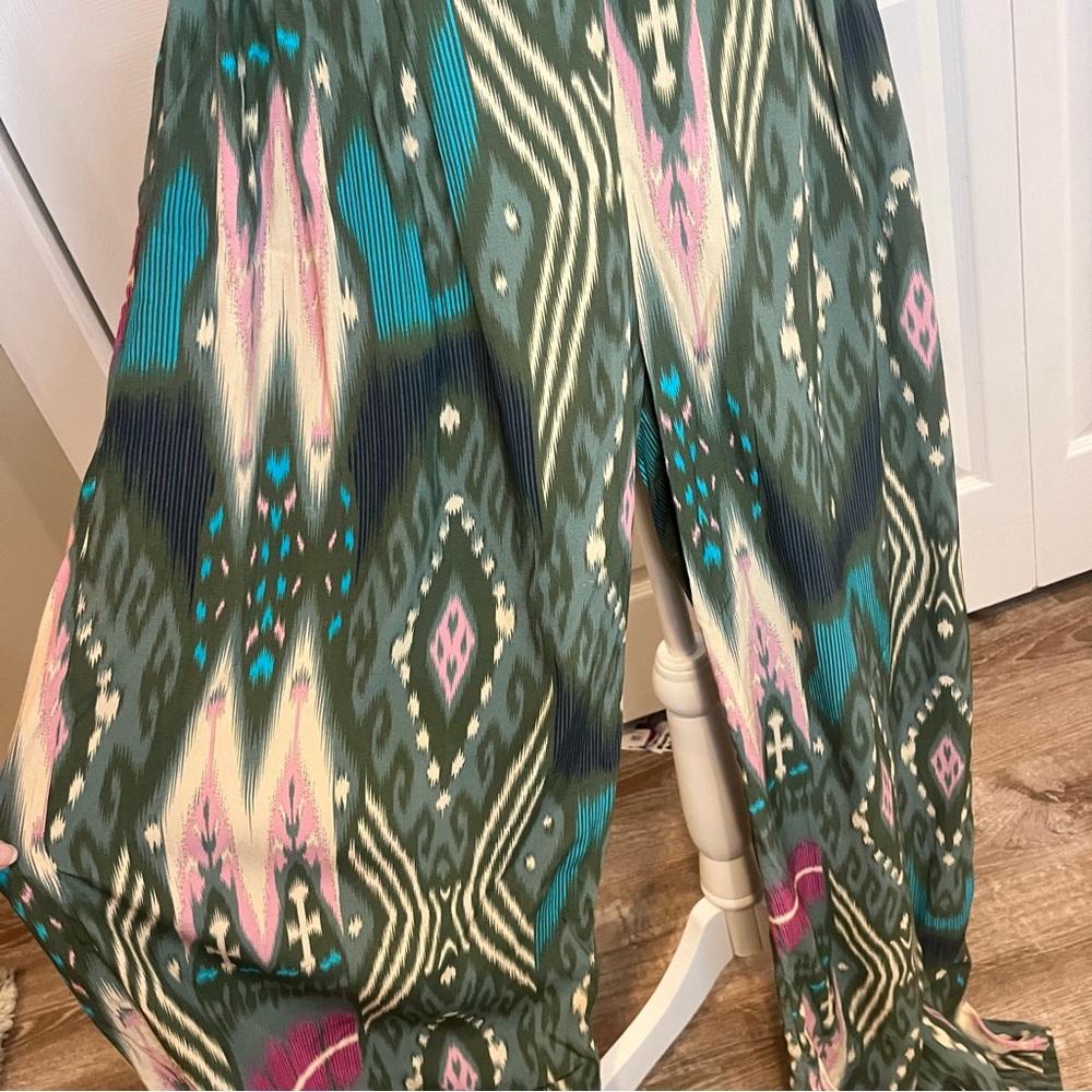 Figue, Bridgette Salome Ikat Green Patterned Women's pants, Size S - Picture 8 of 16